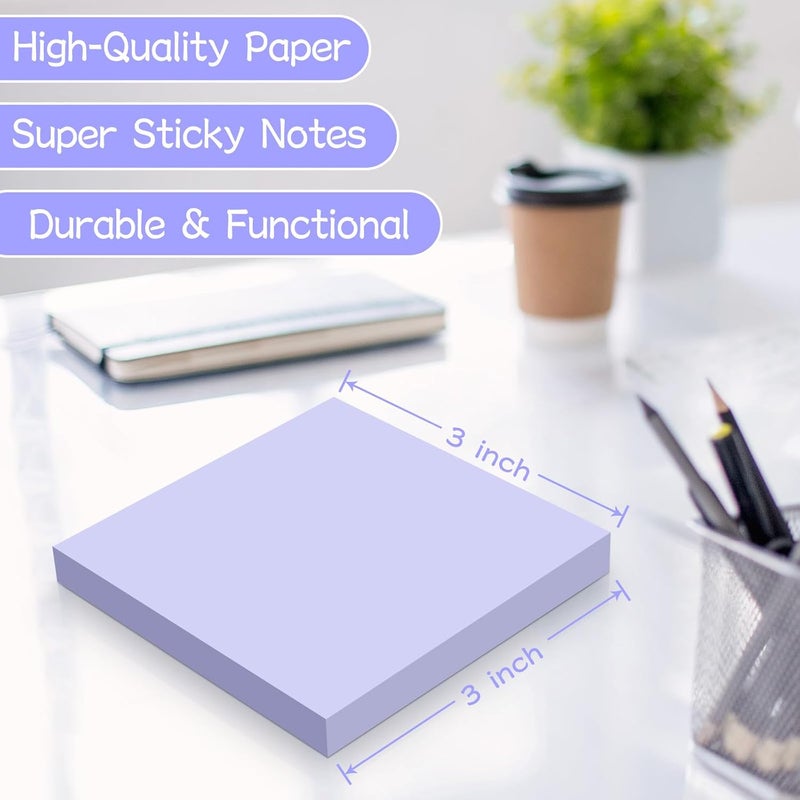 YEECOK (18 Pads) Sticky Notes 3x3 inch, Self-Stick Pads Pastel Colors Sticky Note, Recyclable, Easy to Post for Home, Office, Notebook - Image 3